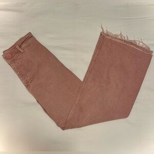 Zara Pink Straight High Rise Jeans